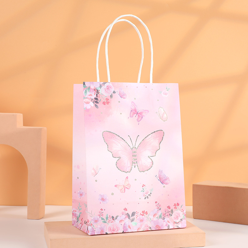 Butterfly Party Favor Bags Pink & Purple Treat Bags for Birthdays