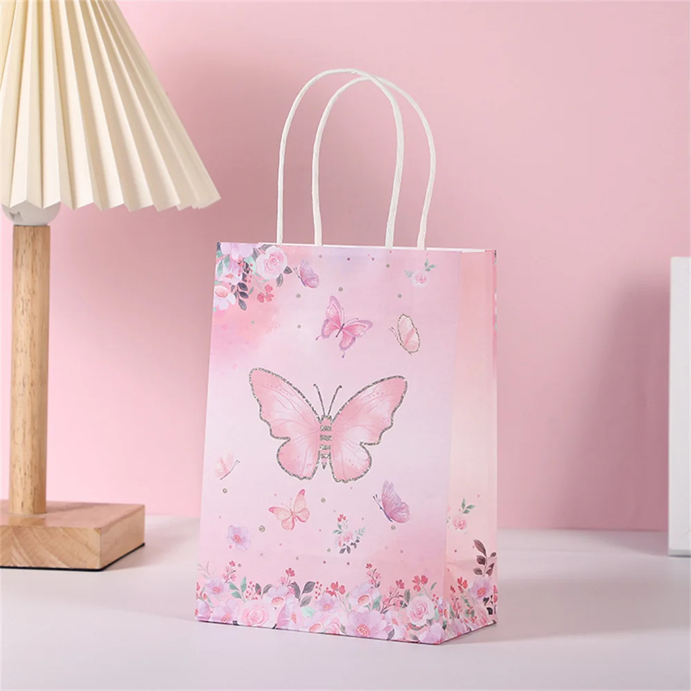 Butterfly Party Favor Bags Pink & Purple Treat Bags for Birthdays