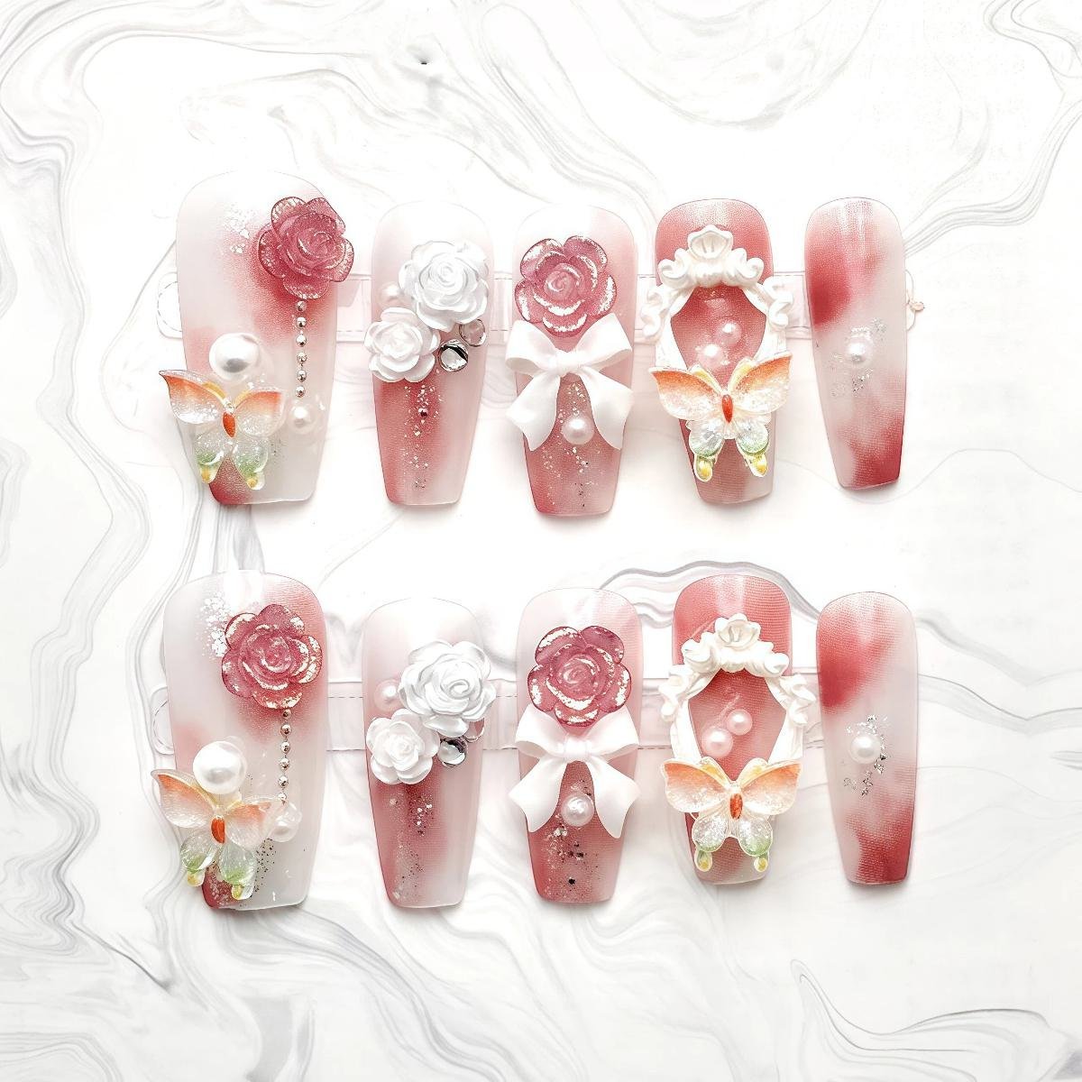 80040001901_4-1.jpeg Long Coffin Press-On Nails Pink Blooming Gradient