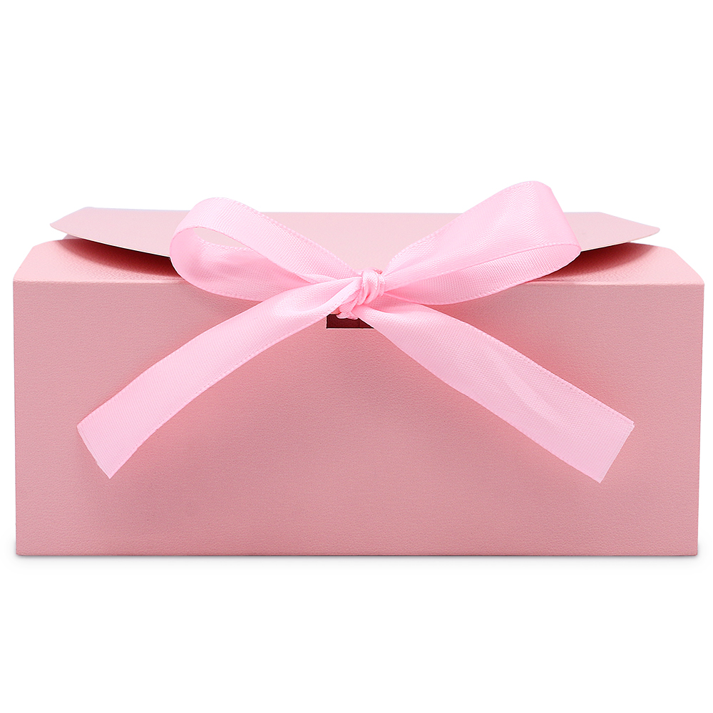 Pink Square Gift Box with Ribbon (8x8x4")