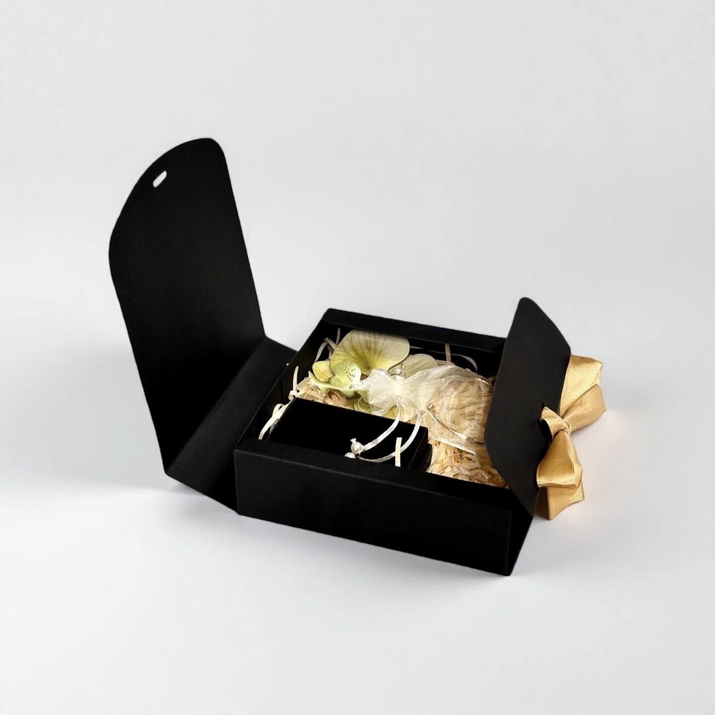 Luxury Black Gift Box with Gold Ribbon