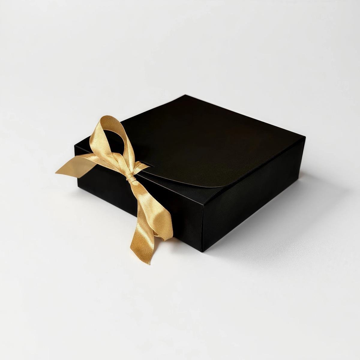 Luxury Black Gift Box with Gold Ribbon
