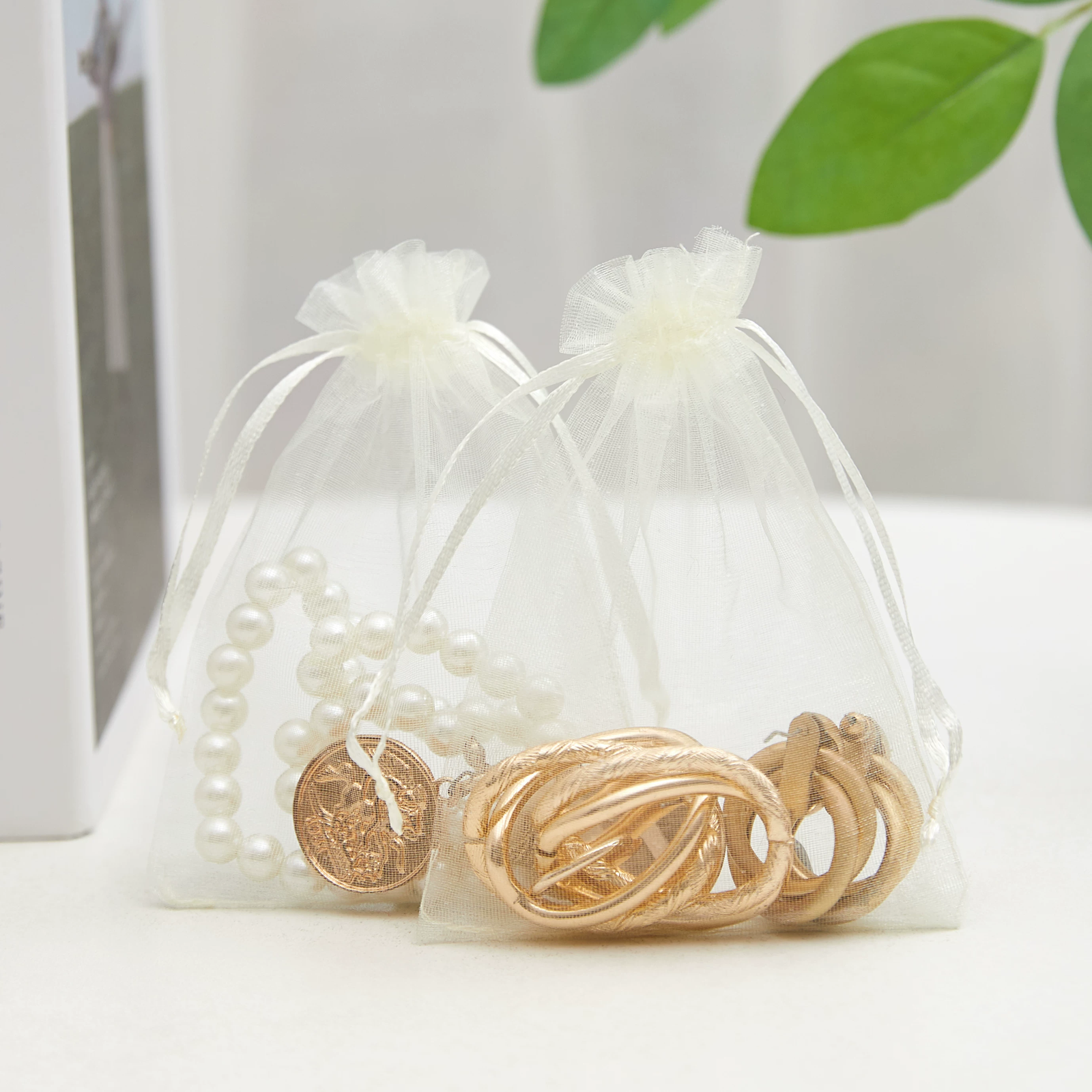 Organza Gift Bags White