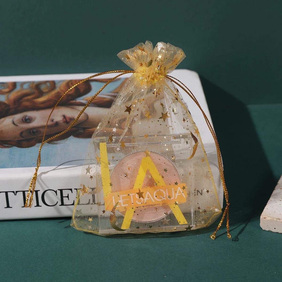 10040004601_3-1.jpeg Star & Moon Foil Print Organza Pouches