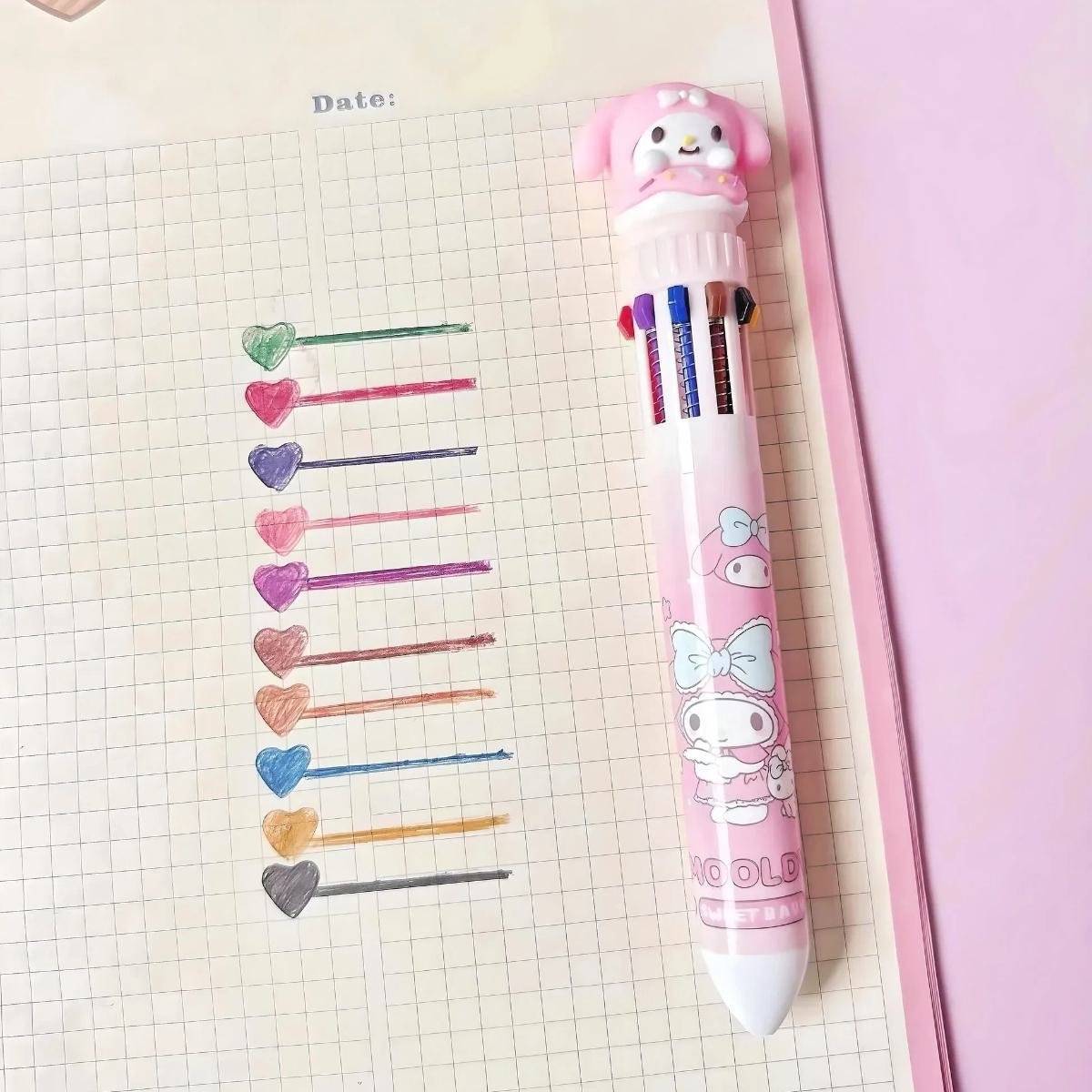 Sanrio Cartoon 10 Color Ballpoint Pen